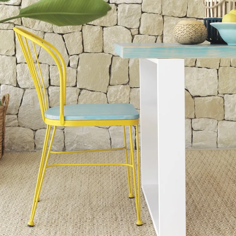Jayso Tudela Chaise en métal vintage avec dossier filaire* Chaise De Cuisine|Chaise De Salle à Manger