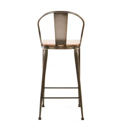 Jayso Turia TB 317 Tabouret industriel en métal et bois* Tabouret Snack (assise +/- 65 Cm)|Tabouret De Bar (assise +/- 80 Cm)