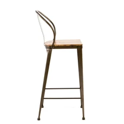 Jayso Turia TB 317 Tabouret industriel en métal et bois* Tabouret Snack (assise +/- 65 Cm)|Tabouret De Bar (assise +/- 80 Cm)