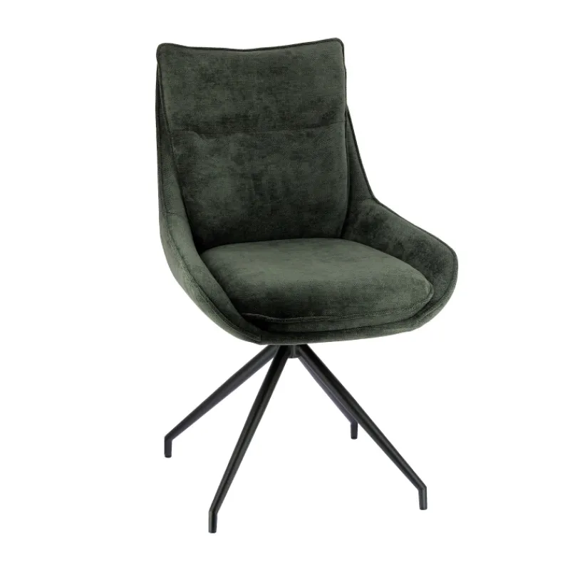 ValentineChaise pivotante en tissu avec poignée et pieds en métal* Chaise De Salle à Manger
