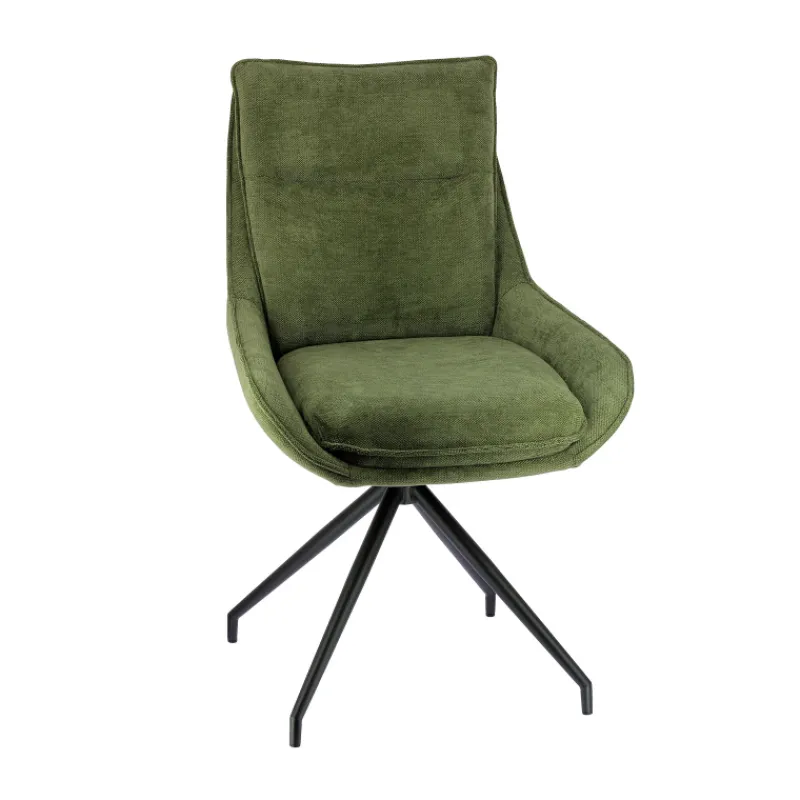 ValentineChaise pivotante en tissu avec poignée et pieds en métal* Chaise De Salle à Manger