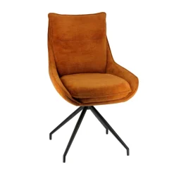 ValentineChaise pivotante en tissu avec poignée et pieds en métal* Chaise De Salle à Manger