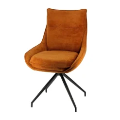 ValentineChaise pivotante en tissu avec poignée et pieds en métal* Chaise De Salle à Manger