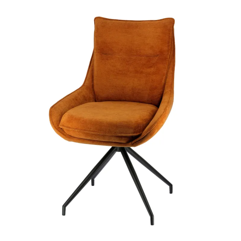 ValentineChaise pivotante en tissu avec poignée et pieds en métal* Chaise De Salle à Manger