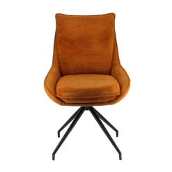 ValentineChaise pivotante en tissu avec poignée et pieds en métal* Chaise De Salle à Manger
