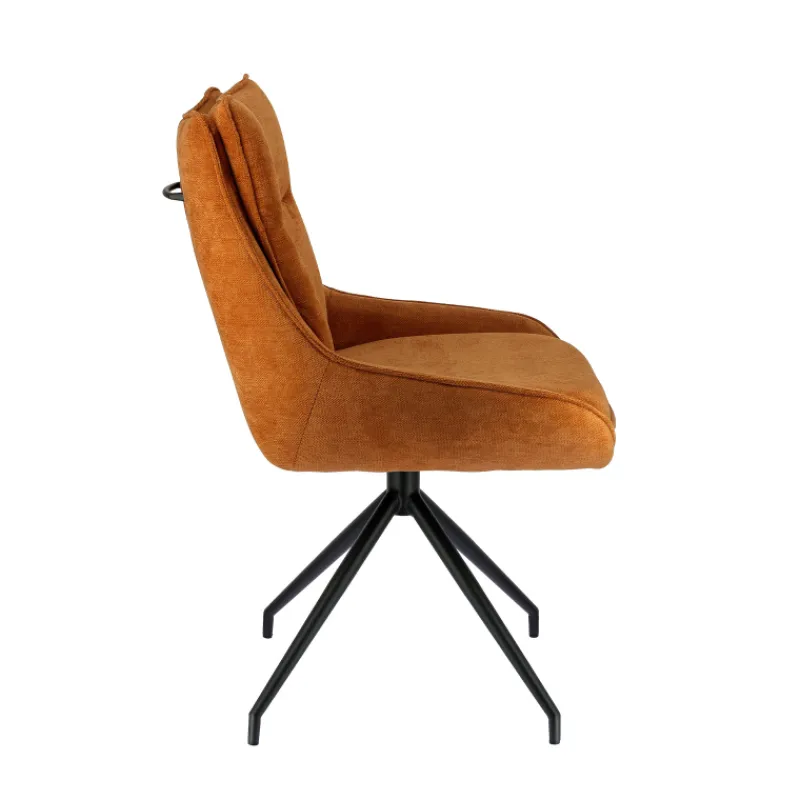 ValentineChaise pivotante en tissu avec poignée et pieds en métal* Chaise De Salle à Manger