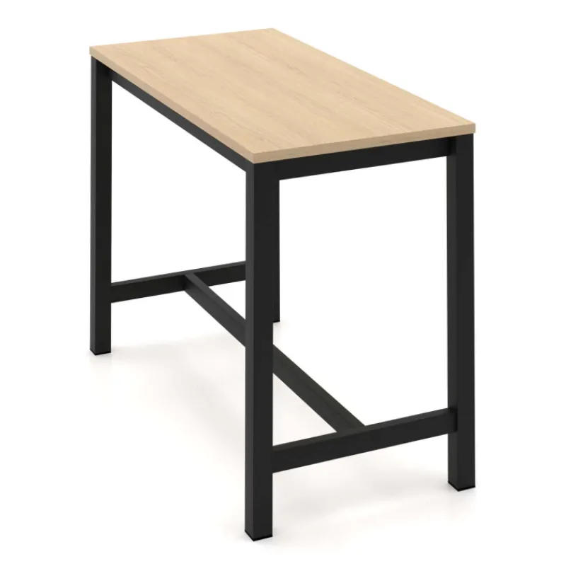 Perfecta Valériane Table snack de cuisine en stratifié chêne naturel avec pieds en métal noir* Table De Cuisine