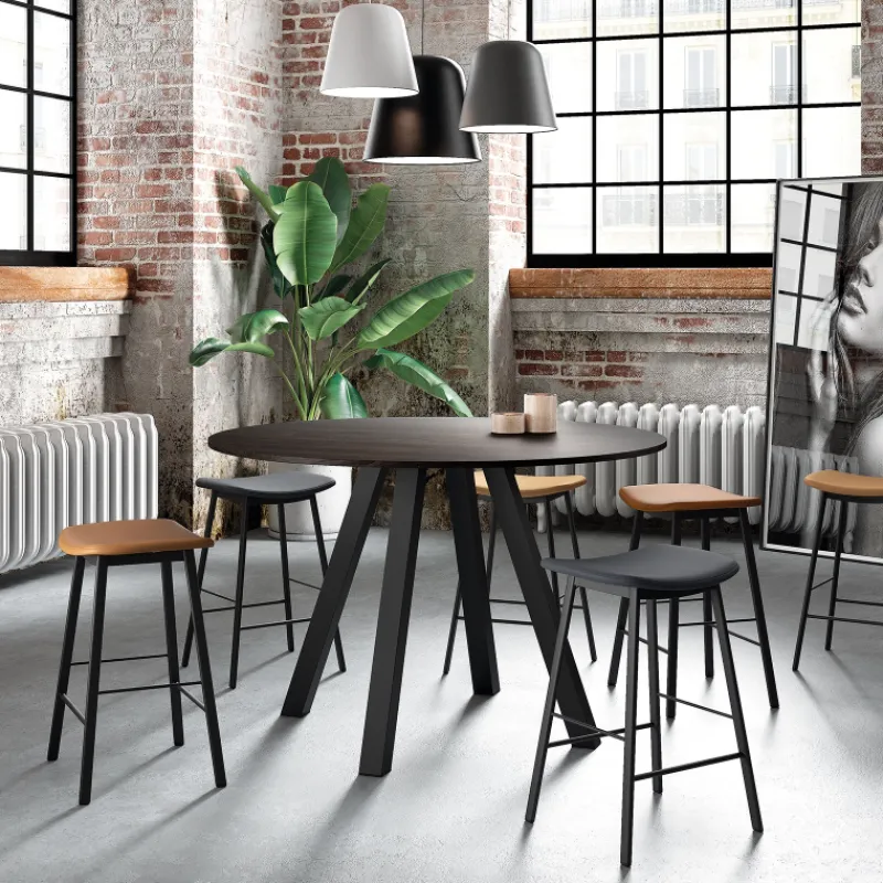 Perfecta Veneto Table snack ronde de cuisine en stratifié* Table De Salle à Manger
