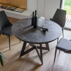 Altacom Venus Table design ronde extensible en céramique* Table De Salle à Manger