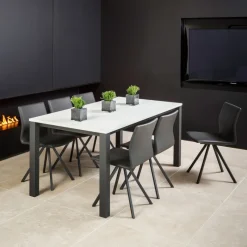 Perfecta Verona Table rectangulaire en stratifié et pieds métal fabrication belge* Table De Salle à Manger