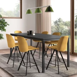 Perfecta Vicenza Table haute snack en stratifié avec pieds en métal* Table De Cuisine