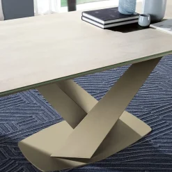 Ramiro Tarazona Victory Table design en céramique avec allonges pied central en V* Table De Salle à Manger