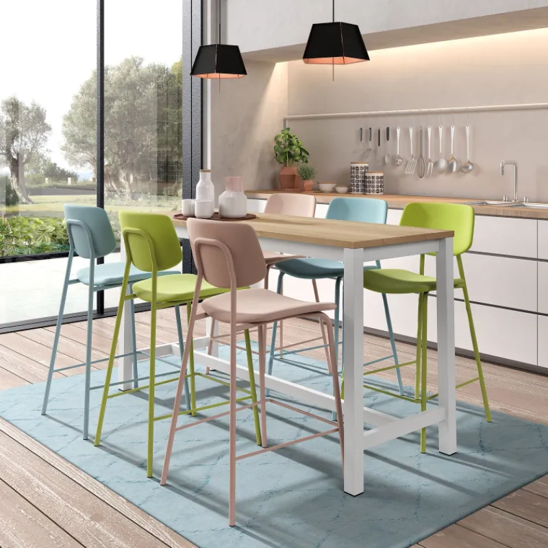 Perfecta Vienna Table haute de cuisine hauteur 90 cm en stratifié et métal* Table De Cuisine|Table Pour Petit Espace