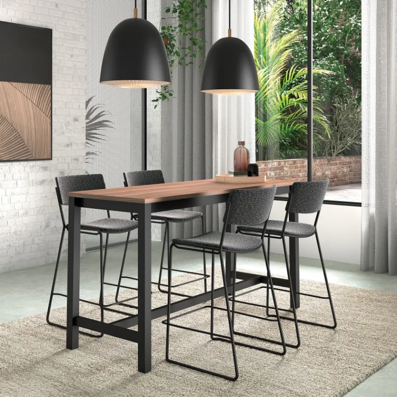 Perfecta Vienna Table haute de cuisine hauteur 90 cm en stratifié et métal* Table De Cuisine|Table Pour Petit Espace