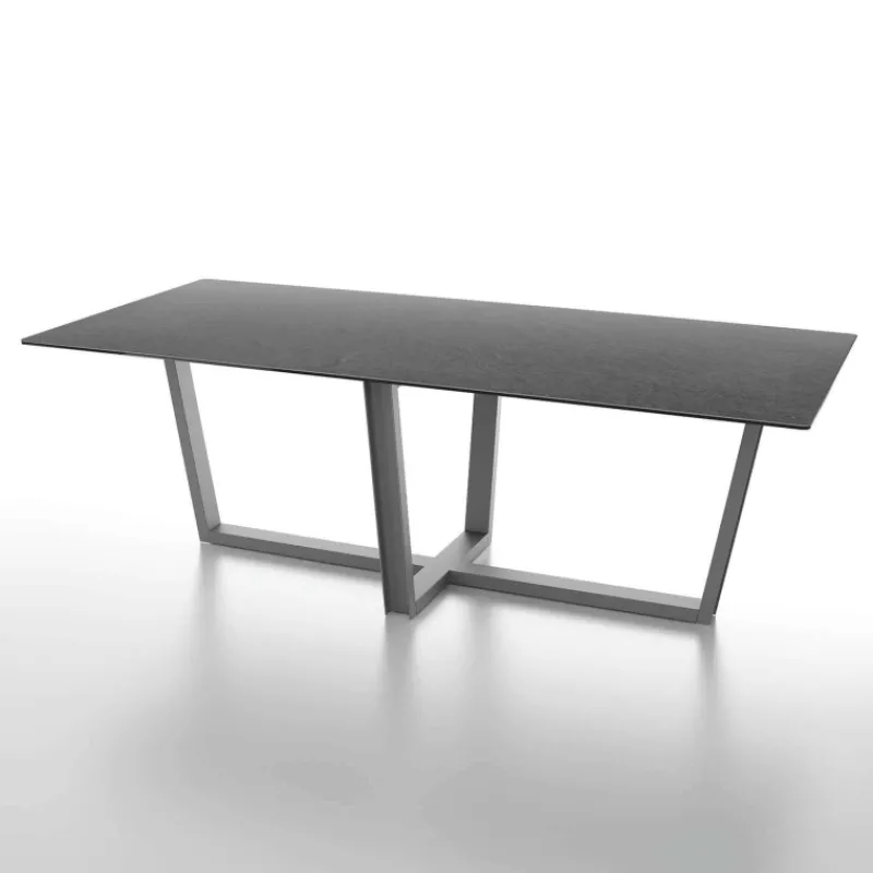 Dexo Viktor Table de séjour design en céramique rectangulaire pieds en métal* Table De Salle à Manger
