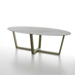 Dexo Viktor Table design ovale plateau en céramique et pieds en métal* Table De Salle à Manger