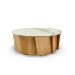 Dasras Volute Table basse ronde en bois et céramique* Table De Salon