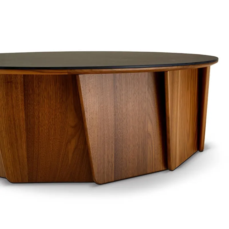 Dasras Volute Table basse ronde en bois et céramique* Table De Salon