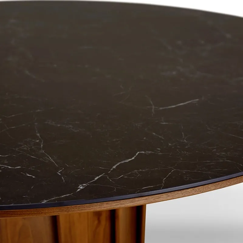 Dasras Volute Table ronde en bois et céramique design* Table De Salle à Manger
