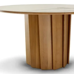 Dasras Volute Table ronde en bois et céramique design* Table De Salle à Manger