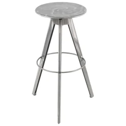 Carrier Vérone ® Tabouret de bar industriel pivotant sans dossier en métal brossé* Tabouret De Bar (assise +/- 80 Cm)