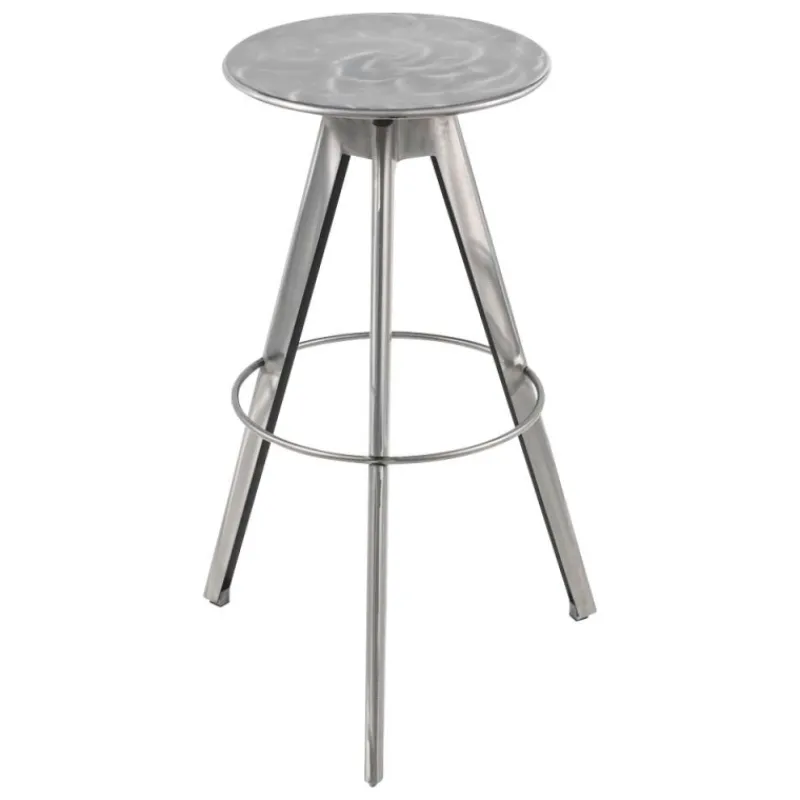 Carrier Vérone ® Tabouret de bar industriel pivotant sans dossier en métal brossé* Tabouret De Bar (assise +/- 80 Cm)