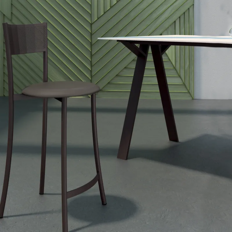 Carrier Wasabi ® Tabouret haut en simili et structure en métal fabrication française* Tabouret Snack (assise +/- 65 Cm)|Tabouret De Bar (assise +/- 80 Cm)