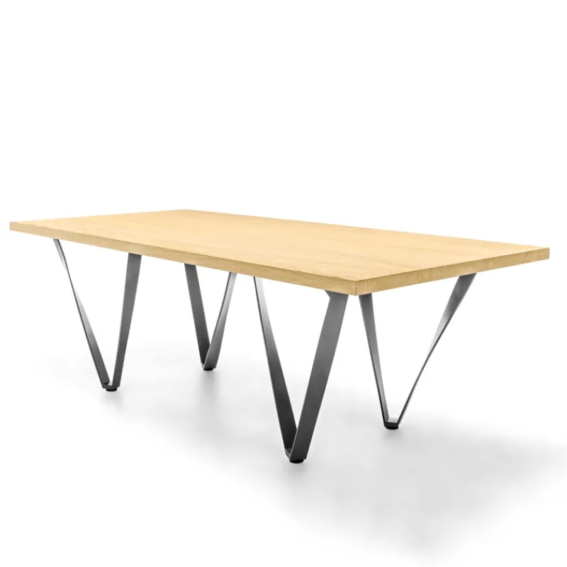 Tomasella Wave Table design rectangulaire avec pied en métal* Table De Salle à Manger