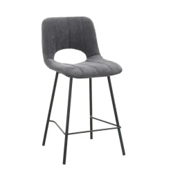 WilliamTabouret cosy en tissu avec pieds en métal noir* Tabouret Snack (assise +/- 65 Cm)|Tabouret De Bar (assise +/- 80 Cm)