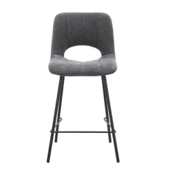 WilliamTabouret cosy en tissu avec pieds en métal noir* Tabouret Snack (assise +/- 65 Cm)|Tabouret De Bar (assise +/- 80 Cm)