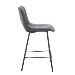 WilliamTabouret cosy en tissu avec pieds en métal noir* Tabouret Snack (assise +/- 65 Cm)|Tabouret De Bar (assise +/- 80 Cm)