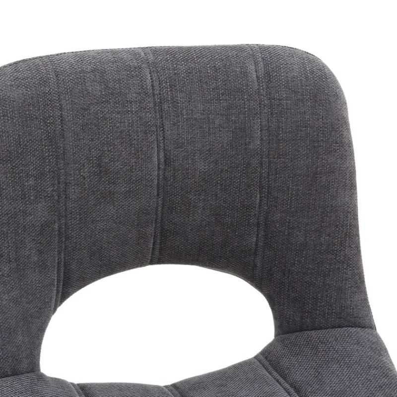 WilliamTabouret cosy en tissu avec pieds en métal noir* Tabouret Snack (assise +/- 65 Cm)|Tabouret De Bar (assise +/- 80 Cm)