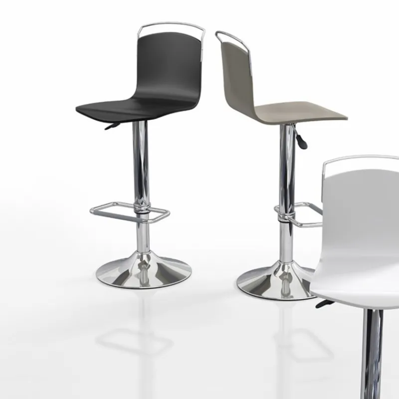 Cancio Win Tabouret design réglable et pivotant métal chromé et bois* Tabouret Snack (assise +/- 65 Cm)|Tabouret De Bar (assise +/- 80 Cm)