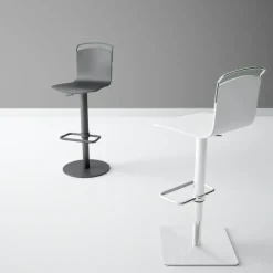 Cancio Win Tabouret design réglable et pivotant métal chromé et bois* Tabouret Snack (assise +/- 65 Cm)|Tabouret De Bar (assise +/- 80 Cm)