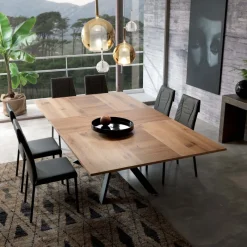 Ozzio 4x4 Table design extensible rectangulaire en bois et métal* Table De Salle à Manger