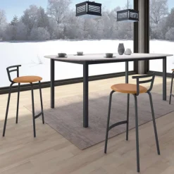 Carrier Xélus ® Tabouret snack fabriqué en France assise ronde rembourrée et structure métal* Tabouret Snack (assise +/- 65 Cm)|Tabouret De Bar (assise +/- 80 Cm)