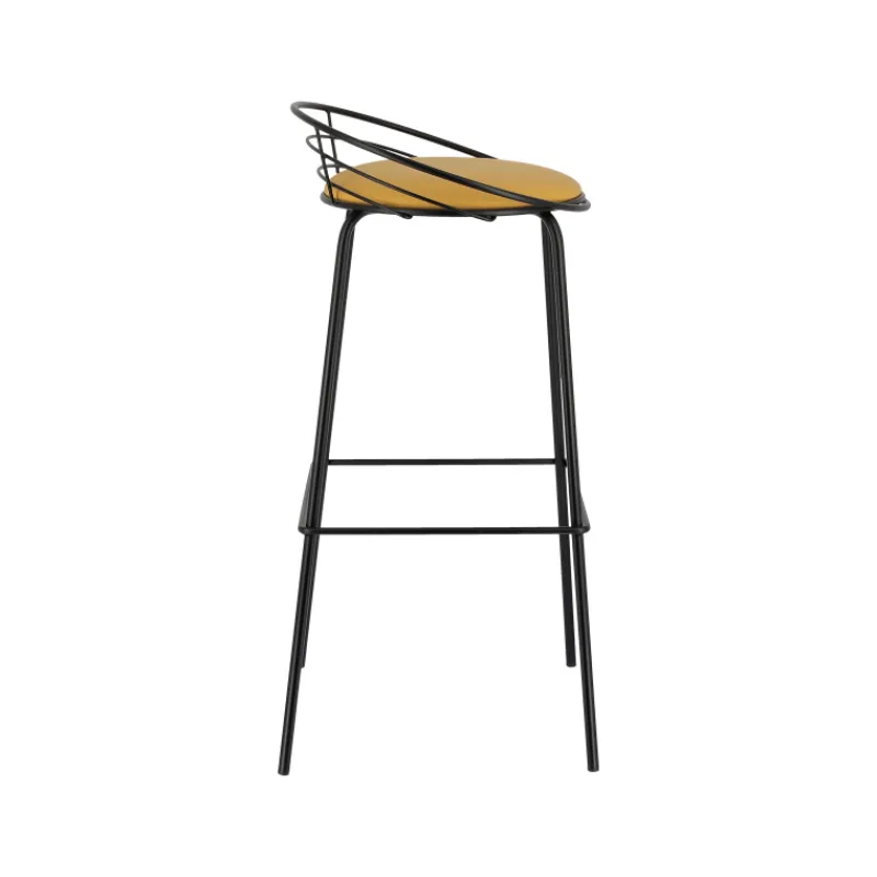 Carrier Yaël ® Tabouret haut français rembourré en métal et simili* Tabouret Hauteur Sur-mesure|Tabouret Snack (assise +/- 65 Cm)