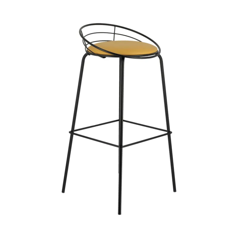 Carrier Yaël ® Tabouret haut français rembourré en métal et simili* Tabouret Hauteur Sur-mesure|Tabouret Snack (assise +/- 65 Cm)