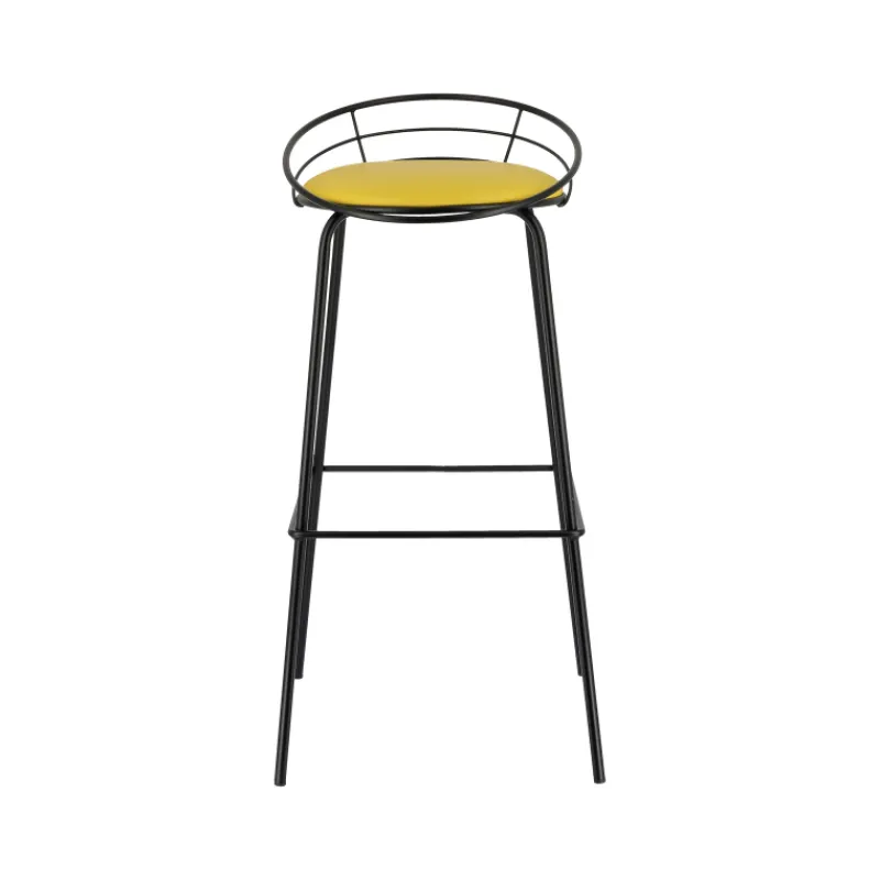 Carrier Yaël ® Tabouret haut français rembourré en métal et simili* Tabouret Hauteur Sur-mesure|Tabouret Snack (assise +/- 65 Cm)