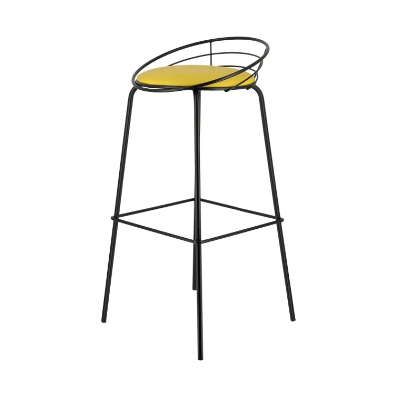 Carrier Yaël ® Tabouret haut français rembourré en métal et simili* Tabouret Hauteur Sur-mesure|Tabouret Snack (assise +/- 65 Cm)