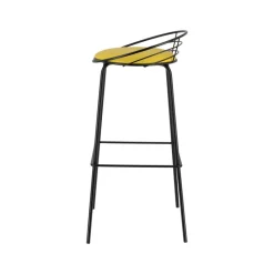 Carrier Yaël ® Tabouret haut français rembourré en métal et simili* Tabouret Hauteur Sur-mesure|Tabouret Snack (assise +/- 65 Cm)