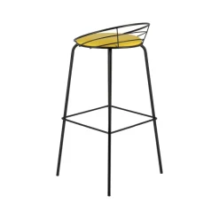 Carrier Yaël ® Tabouret haut français rembourré en métal et simili* Tabouret Hauteur Sur-mesure|Tabouret Snack (assise +/- 65 Cm)