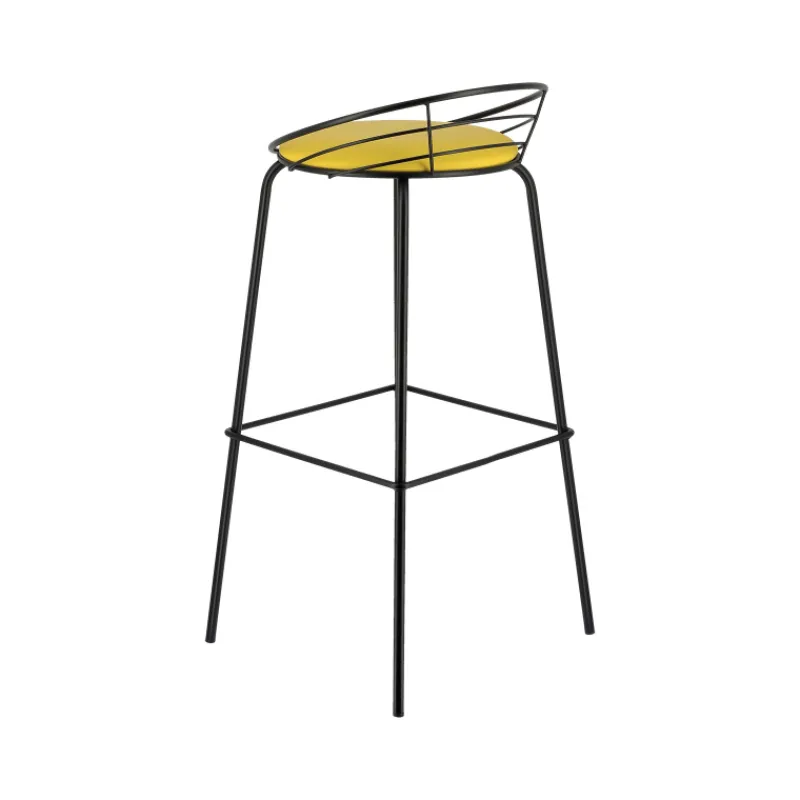 Carrier Yaël ® Tabouret haut français rembourré en métal et simili* Tabouret Hauteur Sur-mesure|Tabouret Snack (assise +/- 65 Cm)