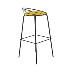 Carrier Yaël ® Tabouret haut français rembourré en métal et simili* Tabouret Hauteur Sur-mesure|Tabouret Snack (assise +/- 65 Cm)