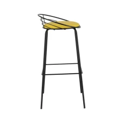 Carrier Yaël ® Tabouret haut français rembourré en métal et simili* Tabouret Hauteur Sur-mesure|Tabouret Snack (assise +/- 65 Cm)