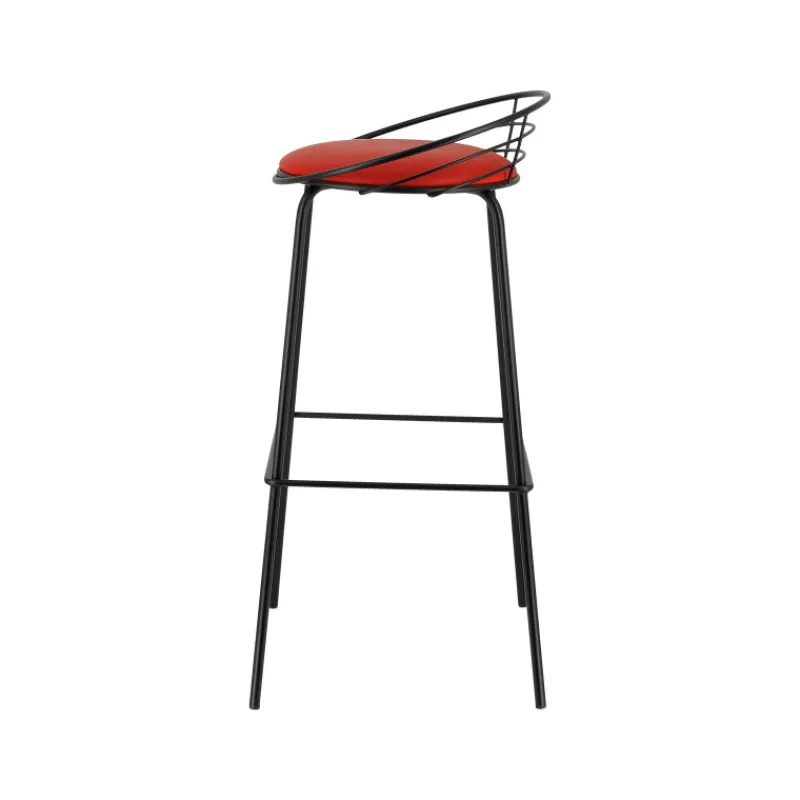 Carrier Yaël ® Tabouret haut français rembourré en métal et simili* Tabouret Hauteur Sur-mesure|Tabouret Snack (assise +/- 65 Cm)