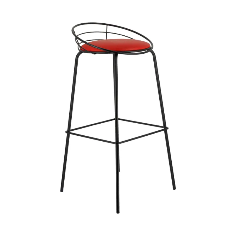 Carrier Yaël ® Tabouret haut français rembourré en métal et simili* Tabouret Hauteur Sur-mesure|Tabouret Snack (assise +/- 65 Cm)