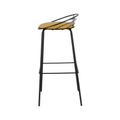Carrier Yaël ® Tabouret haut français rembourré en métal et simili* Tabouret Hauteur Sur-mesure|Tabouret Snack (assise +/- 65 Cm)