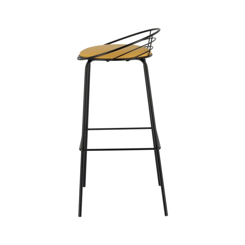 Carrier Yaël ® Tabouret haut français rembourré en métal et simili* Tabouret Hauteur Sur-mesure|Tabouret Snack (assise +/- 65 Cm)