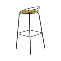 Carrier Yaël ® Tabouret haut français rembourré en métal et simili* Tabouret Hauteur Sur-mesure|Tabouret Snack (assise +/- 65 Cm)